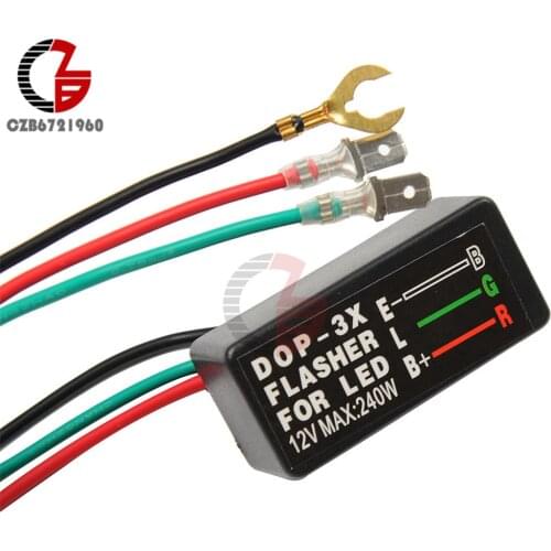 DC 12V 240W 3-Pin Turn Signal Flasher Relay For Motorcycle ATV Lamp LED Light