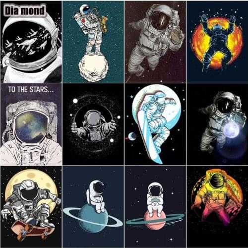 5D DIY Diamond Painting Astronaut Full Drill cartoon Space Planet Rocket Cross Stitch Kits Diamond Mosaic Embroidery Home Decor