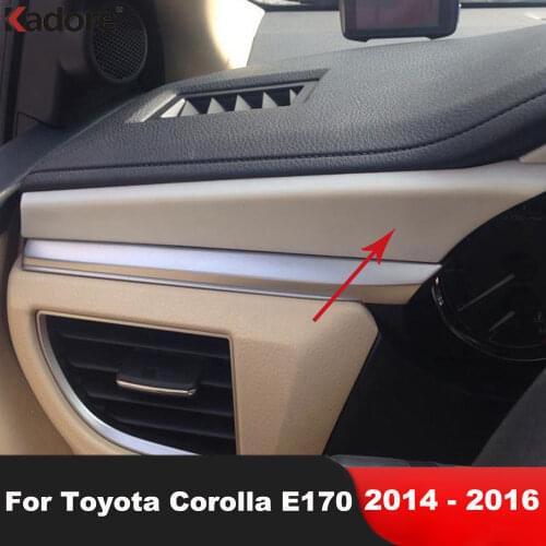 For Toyota Corolla E170 2014 2015 2016 ABS Matte Car Interior Central Driver Control Dashboard Cover Trims Auto Parts 4pcs/set