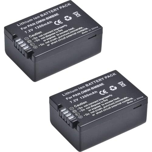 2Pcs DMW-BMB9 DMW-BMB9E DMW BMB9E DMWBMB9 Battery for Panasonic Lumix DMC-FZ40K FZ45K FZ47K FZ48K FZ60 FZ70 FZ100 FZ150
