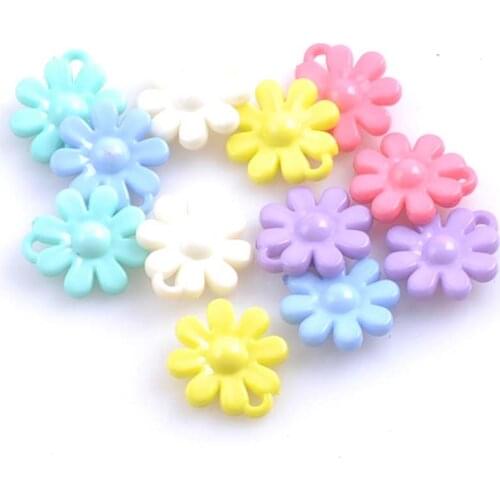 Mixed Candy color Acrylic Flower spacer beads for jewelry making handmake 21X19mm 50pcs YKL0382