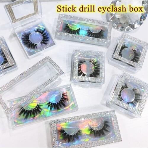Diamond Rhinestone Bling Glitter Eyelashes Box Wholesale Empty Lash Case False Eyelashes Packaging faux mink Lashes Boxes empty