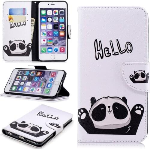 Flip Colored Drawing PU Leather Cases with Kickstand for iPhone 6 Plus/iPhone 6s Plus Mobile Phone Case with Wallet Card Holders