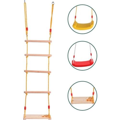 Baby Canvas Swing Chair Hanging Wood Children Kindergarten Toy Outside Indoor Small Basket Beige Swinging Rocking Chair Baby Toy