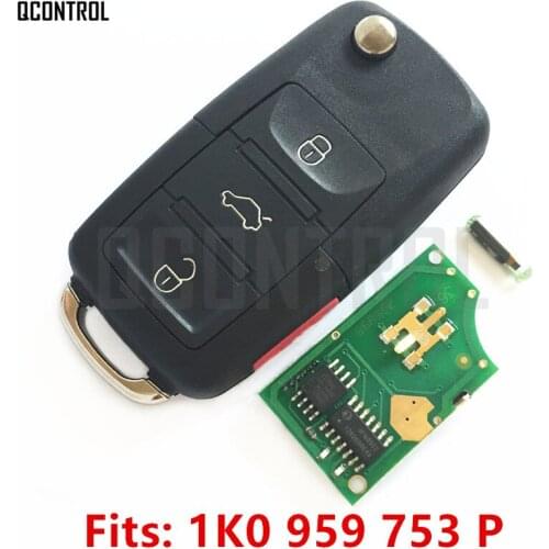 QCONTROL Car Remote Key DIY for VW/VOLKSWAGEN CC/EOS/Golf/GTI/Jetta/Passat/R32/Rabbit 1K0959753P/5FA009263-31 315MHz