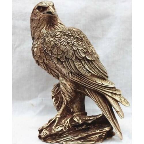 Ferocious Chinese Tibetan Silver Arabia Hawk Eagle Bird Figures Statue