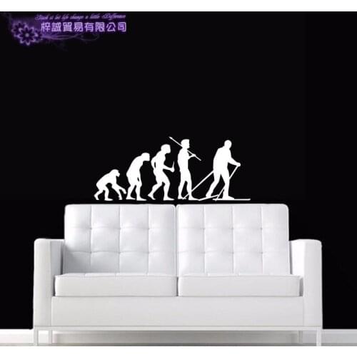 Evolution Ski Wall Sticker Decal Skiing Posters Board Vinyl Wall Decals Pegatina Decor Mural Ski Car Decal Sticker