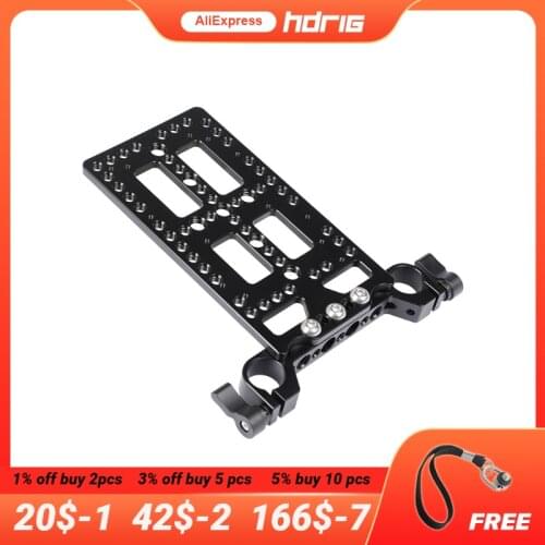 HDRIG Battery Cheese Plate Backboard Plate With 19mm Railblock For V Lock Mount Power Splitter