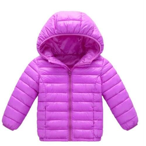 2018 neon colors Kids Girls Winter long sleeve Cotton Down Jacket Hooded Boys Coat Outwear Thick Parka