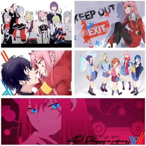 WTQ Canvas Painting Anime Posters FranXX HIRO ZERO TWO ICHIGO GORO Retro Poster Wall Decor Wall Art Picture for Living Room Deco