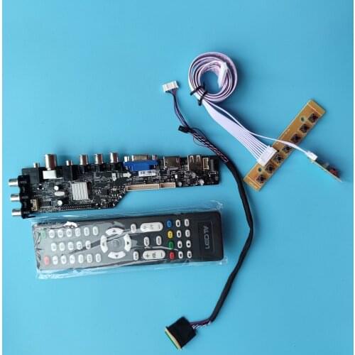 Kit For LTN156AT14-F01 1366x768 Digital Display TV Remote DVB-T Monitor LED USB VGA AV Controller Board Driver Panel HDMI