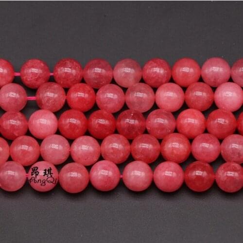 Natural Angelite Stone Red Rhodochrosite Round Loose Beads 4 6 8 10 12mm Pick Size Spacer Beads For Jewelry Making DIY Bracelets