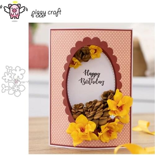 Piggy Craft metal cutting dies cut die mold Flower decoration Scrapbook paper craft knife mould blade punch stencils dies
