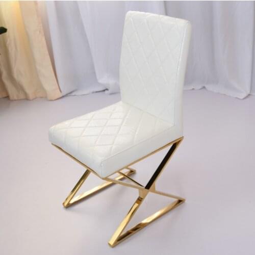 Stainless steel fashionable simple modern dining table chair high grade western restaurant leather art chair
