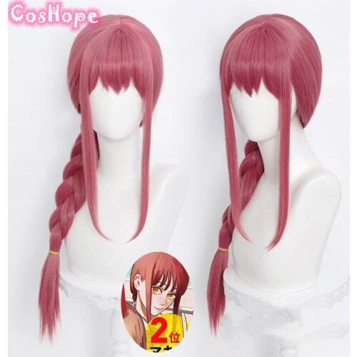Chainsaw Man Cosplay Makima 70cm Long Braid Wig Christmas Rose Red Wig Cosplay Anime Cosplay Wigs Heat Resistant Synthetic Wigs