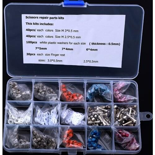Barber Scissors Repair Kit Silencer/Plastic Washers/Stainless Steel Finger Rest Haircutting Styling Scissors Accessories PJ-0009