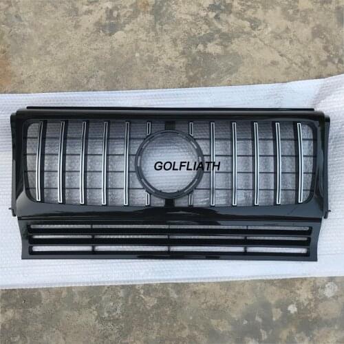 W463 ABS chrome GT R Style Front Grill Grille for Mercedes Benz G Class W463 G300 G350 G500 G550 G63 G65 1990 - 2018