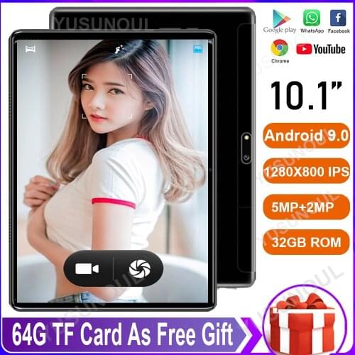 Gifts 64G SD Free 10 inch Android 9.0 RAM 2G ROM 32G TABLET 2.5D Glass Quad Core 3G Dual Sim Cards WiFI GPS IPS tablets 10 10.1