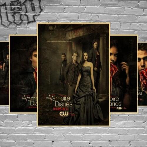 Horror Movie Poster The Vampire Diaries Vintage Poster Prints High Quality Wall Stickers For Living Room Home Decoration