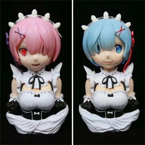 Re:ZERO-Starting Life in Another world Ram&Rem Anime Figures Half Body Model Statue Action Figure Normal Ver. PVC Model Toys
