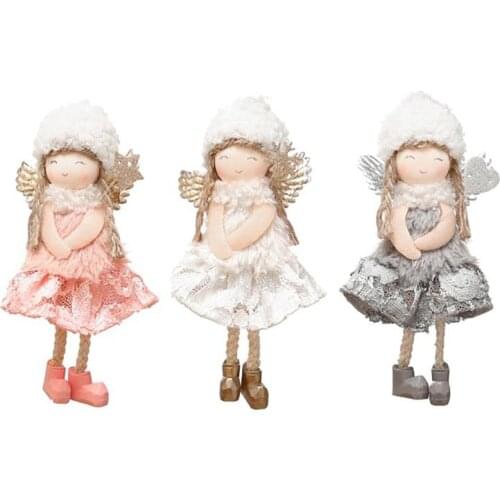 Christmas Ornaments Angel Lace Doll Pendant Xmas Tree Hanging Decoration Party