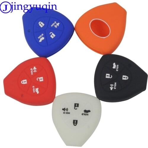 4 Buttons Silicone Silicone Key Cover Case for TOYOTA Corolla Hilux Vitz Rav4 Aqua Camry Highlander Land Cruiser Pardo Prius