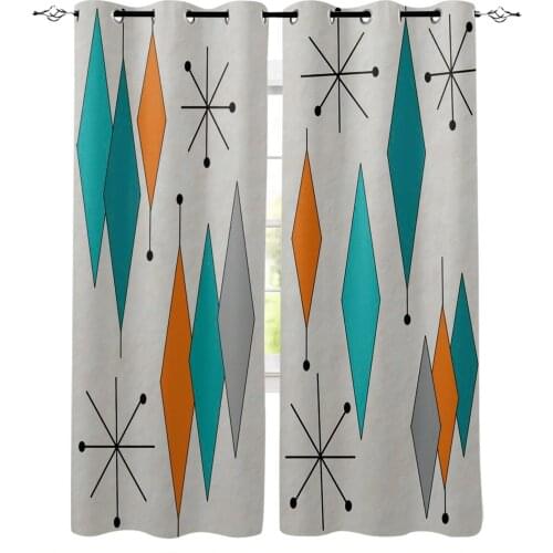 Medieval Retro Geometry Blackout Curtains For Living Room Window Curtains For Bedroom Kitchen Curtains Drapes Blinds