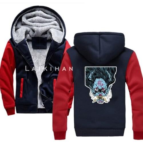 Winter Fashion Men Thicken Sweatshirt Japanese Monster Hoodies Hip Hop Jacket Top Harajuku Streetwear mens clothing
