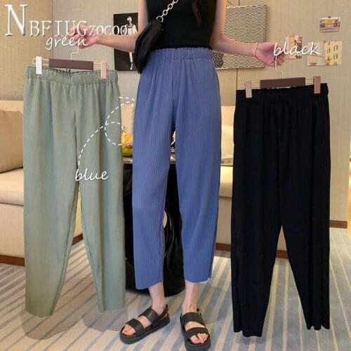 2020 Spring Summer Pleated Wide Leg Women Pants Casual Korean High Waist Female Trousers