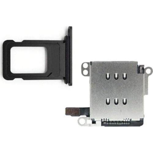 1Set Dual Sim Card Reader Connector Flex Cable Card Tray Holder for iphone XR