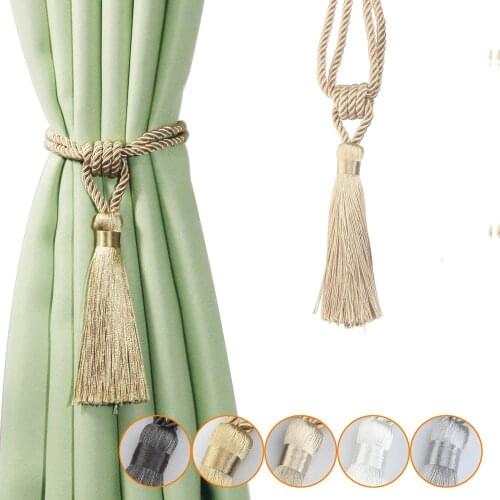 1Pc Handmade Tassel Curtain Tieback Room Accessories Gold Curtain Buckle Rope Home Decoration Holdback Window Fringe