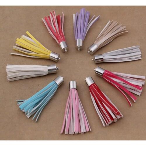10Pcs 65mm Fashion Mix Color Tassel,Borlas Pendants For keychain Making Leather Tassels For Jewelry findings