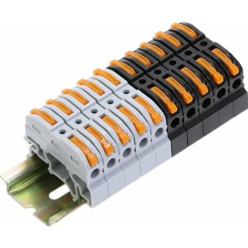 10Pcs PCT-211 Din Mini Fast Wire Cable Connectors Universal Compact Conductor Spring Splicing Wiring Push-in Terminal Block