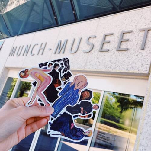 10PCS Munch art painting sticker suitcase sticker notebook skateboard refrigerator mobile phone ipad waterproof sticker DIY