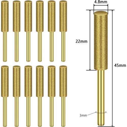 12PCS Diamond Chainsaw Sharpener Burr Grinder Chain Saw Drill Bits for Gasoline/Electric Chain Saw Abrasive