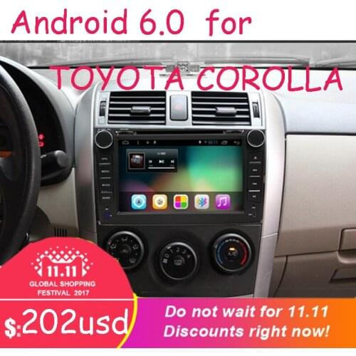 2 din Quad Core android 8.1 car dvd Bluetooth Wheel Audio Control Steering for toyota corolla 2007 2008 2009 2010 2011