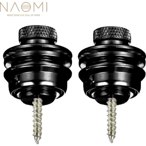 NAOMI 2Pcs Guitar / Bass Strap Lock Strap Lock Straplock Button Black Guitar Parts Accessories New