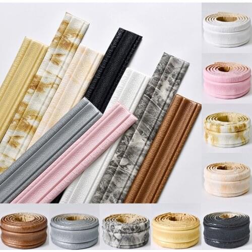3D Self-adhesive Foam skirting sticker Baseboard Wall Sticker Embossed Waistline Floor Corner Line Skirting Board Stickers