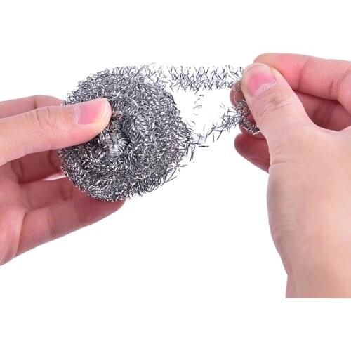 4/6PCS Utility Stainless Steel Wire Ball Brush Cleaning Brush Kitchen Pot Tableware Cleaner Scrub Rust Remover Dish Strong Tool