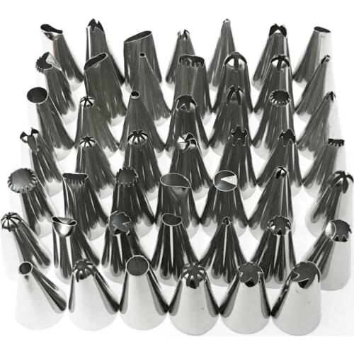 48Pcs/set Cake Decorating Good Quality Stainless Steel Icing Piping Nozzles Pastry Tips Set Cake Kitchen Baking Tool Accessories