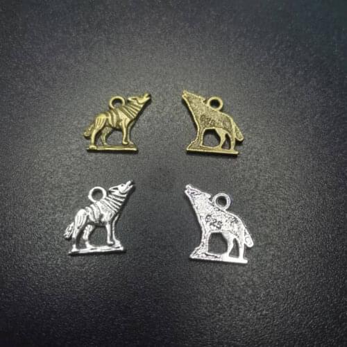 50pcs 15*13mm Alloy Antique Silver Woof Charms Pendant Fit For DIY Bracelet Necklace