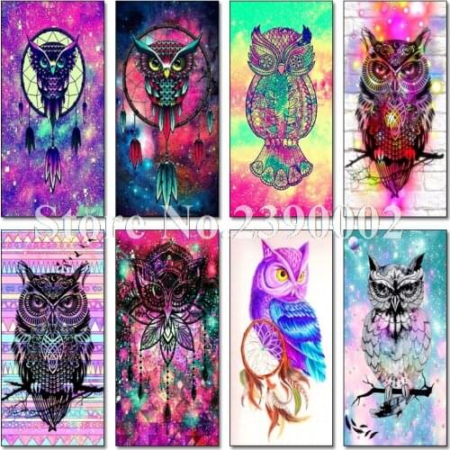 5D DIY Diamond Painting Owl Cross Stitch Beautiful Animals Needlework Home Decorative Full Square Diamond Embroidery Home Decor