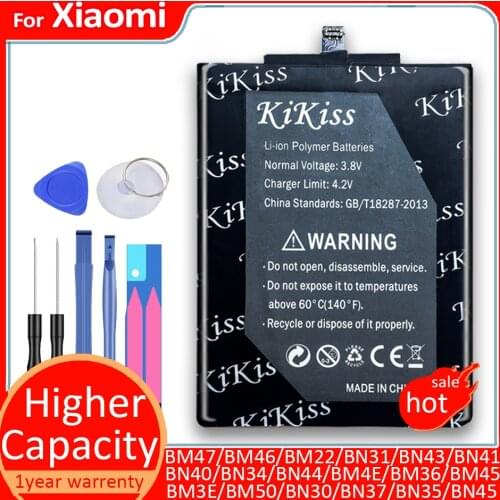 Battery For Xiaomi Redmi Mi Note MAX Mix 5 5S 2 2s 3 A3 4 4C 6 8 9 SE BM22 Mi5 BM36 BM45 BM47 BM48 BM49 BM50 BN31 BN35 BN41 BN45