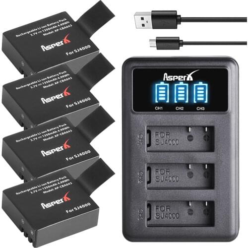 PG1050 SJ4000 Battery with Charger Set for SJCAM SJ4000 WIFI SJ5000 SJ6000 M10 SJ7000 SJ8000 SJ9000 EKEN H8 H8R H9 H8PLUS SOOCOO