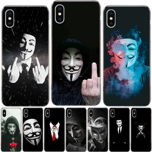 Anonymous Phone Case For Iphone 12 MIni 11Pro MAX XS 8 7 6 6S Plus X 5 5S SE XR SE 2020 Cover Shell Coque