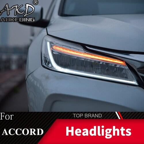 Car Styling Head Lamp Case For Honda Accord G9.5 2016-2017 Full LED Headlight DRL Lens Double Beam