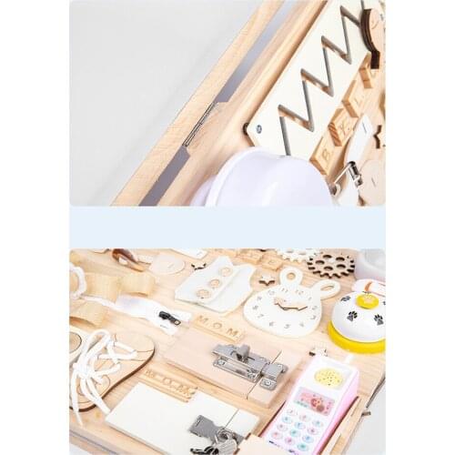 Baby Busy Board Zipper Button Button Dressing Basic Skills Sensory Board