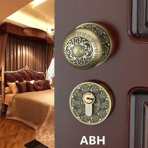 European spherical door lock bedroom room door split lock mute home solid wood door gold lock antique brass antique copper lock