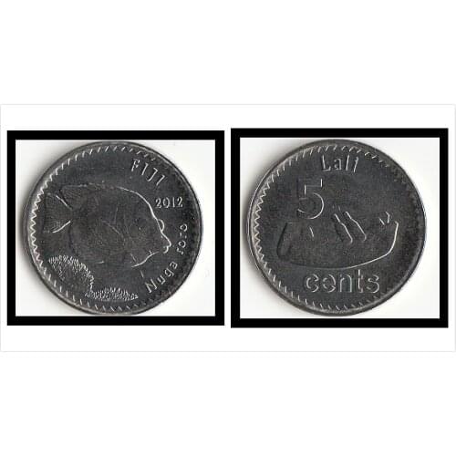 Fiji 5 Cents Coins Oceania New Original Coin Collectible Edition Real Rare Unc Commemorative 2012 edition