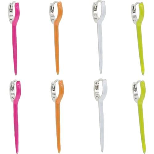 Geometric Neon enamel hoop earring for women fashion unique design long spike mini colorful hoops